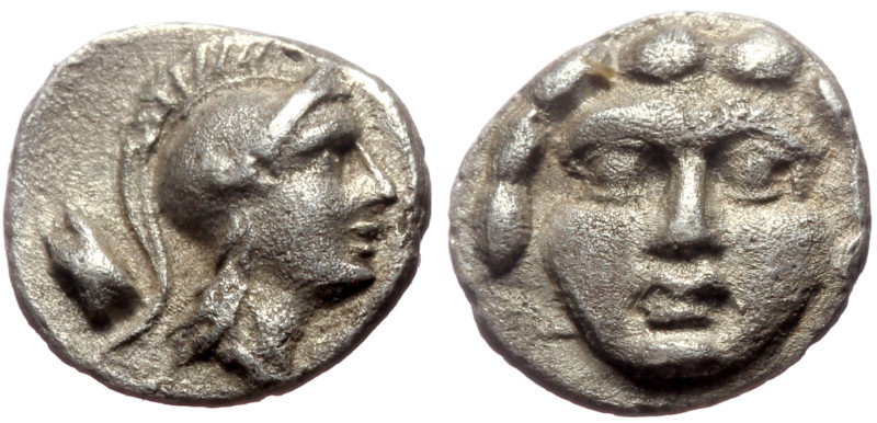 Pisidia, Selge AR Obol (Silver, 0.92g, 9mm) ca 4th century BC.
Obv: Head of gorg...