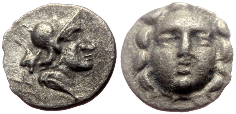 Pisidia, Selge AR Obol (Silver, 0.67g, 10mm) ca 4th century BC.
Obv: Head of gor...