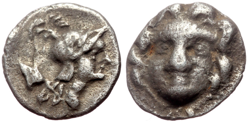 Pisidia, Selge AR Obol (Silver, 0.80g, 10mm) ca 4th century BC.
Obv: Head of gor...