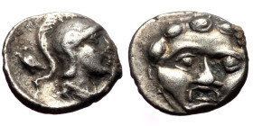 Pisidia, Selge AR Obol (Silver, 10mm, 0.98g) ca 350-300 BC.
Obv: Facing gorgoneion.
Rev: Helmeted head of Athena r.; astragalos to l.
Ref: SNG BnF 193...