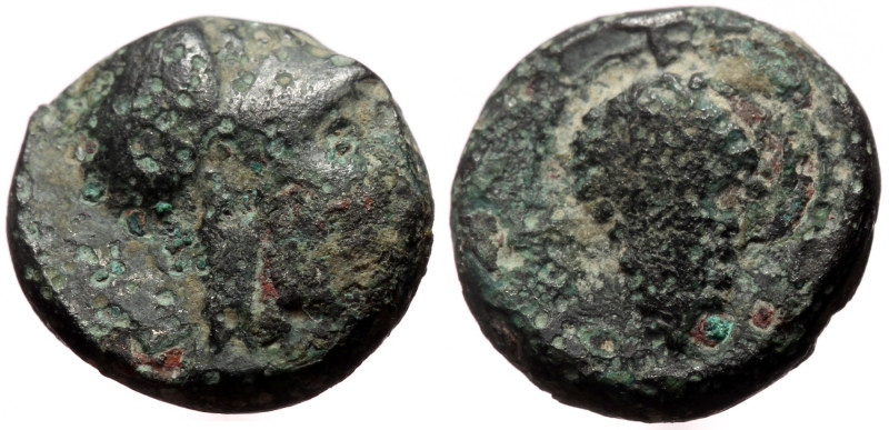 Cilicia, Soloi AE (Bronze, 1.70g, 11mm) 2nd-1st centuries BC 
Obv: Bust of Athen...