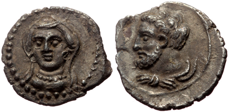 Cilicia, Uncertain AR Obol (Silver, 0.65g, 11mm) 4th century BC
Obv: Veiled and ...