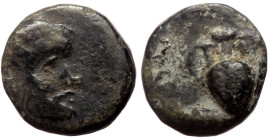 Cilicia, Nagidos AE (Bronze, 1.23g, 9mm) ca 400-380 BC 
Obv: Bearded head of Pan right. 
Rev: Amphora. 
Ref: Ziegler -; SNG BN -; SNG Levante -; SNG L...