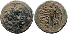 Cilicia, Elaiousa-Sebaste AE (Bronze, 5.98g, 21mm) ca 100-0 BC. 
Obv: Diademed head of Zeus right, monogram behind 
Rev: EΛΑΙΟVΣΙΩΝ, Nike advancing le...