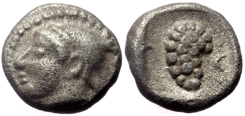 Cilicia, Soloi, AR Obol, (Silver, 0.86g, 9mm), ca 410-375 BC.
Obv: Female head (...