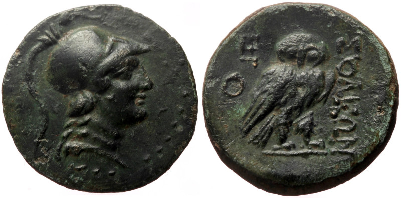 Cilicia, Soloi-Pompeiopolis AE (Bronze, 7.59g, 22mm) ca 2nd-1st Century BC. 
Obv...