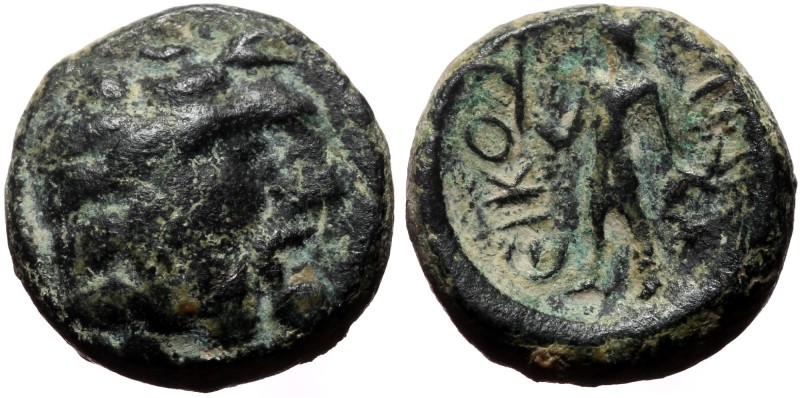 Lycaonia, Eikonion AE (Bronze, 4.89g, 15mm) 1st century BC
Obv: Laureate head o...