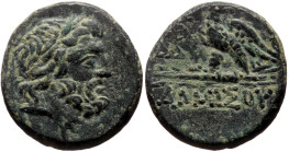 Pontos, Amisos AE (Bronze, 7.71g, 20mm) Time of Mithradates VI Eupator, ca 100-85 BC. 
Obv: Laureate head of Zeus to right. 
Rev: AMIΣOY, Eagle standi...