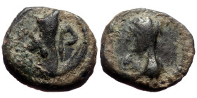 Kings of Sophene. Arkathiocerta (?). Mithradates I, AE Chalkous,(Bronze, 1.90 g 11mm),150-100 BC.
Obv: [R]-P, diademed head of Mithradates I to left, ...