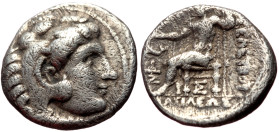 *Rare*
Seleukid Kings of Syria, Antiochos I Soter (281-261 BC) AR Drachm (Silver, 16mm, 3.92g) In the name of Seleukos I, types of Alexander III of Ma...