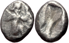 Persia, Achaemenid Empire. temp. Darios I to Xerxes II (ca 485-420 BC) AR Siglos (Silver, 17mm, 5.13g) Sardes 
Obv: Persian king or hero, wearing kida...