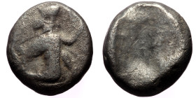 Persia, Achaemenid Empire. temp. Darios I to Xerxes II (ca 485-420 BC) AR Siglos (Silver, 5.15g, 15mm) Sardes 
Obv: Persian king or hero, wearing kida...