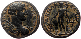 *Magnificient*
Phrygia, Palaeobeudus AE (Bronze, 3.84g, 19mm) Hadrian (138-161) 
Obv: ΑΥ ΚΑΙ ΤΡΑ ΑΔΡΙΑΝΟϹ; laureate and cuirassed bust of Hadrian, r.,...