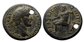 Pisidia, Palaeopolis Antoninus Pius AE (Bronze, 9.49g, 26mm) soon after 147
Obv: ΑVΤ ΚΑΙ ΑΔΡ ΑΝΤΩΝƐΙΝΟϹ. Laureate head of Antoninus Pius, right.
Rev: ...