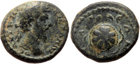 *Rare*
Pisidia, Selge AE (Bronze, 2.37g, 14mm) Marcus Aurelius (161-180)
Obv: ΑΥΤ Κ Μ Α ΑΝΤΩΝΙΝΟϹ; laureate head of Marcus Aurelius, r.
Rev: ϹƐΛΓƐΩΝ; ...