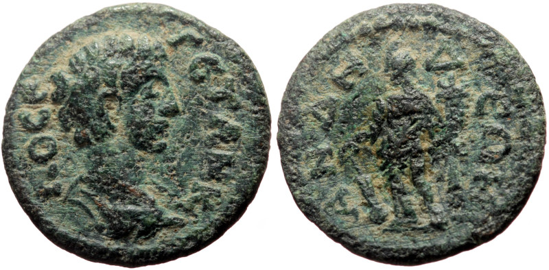 *Rare*
Pisidia, Andeda AE (Bronze, 3.92g, 19mm) Geta (Caesar, 198-209). 
Obv: ΠO...