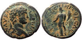Pisidia, Antioch AE (Bronze, 5.61g, 23mm) Caracalla (198-217)
Obv: IMP C M AVR ANTONI AV, Laureate head of Caracalla, right.
Rev: ANTIOCH GENI COL C...