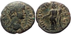 Pisidia, Antioch AE (Bronze, 4.86g, 22mm) Caracalla (198-217)
Obv: IMP CAES M AVR ANTONINVS A, laureate head to right
Rev: GEN COL C ANTIOCH, Genius...