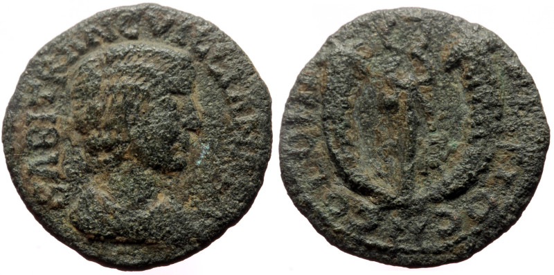 Pisidia, Antioch AE (Bronze, 3.63g, 20mm) Tranquillina (Augusta, 241-244)
Obv: S...