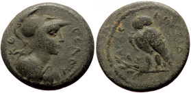 Cilicia, Seleukeia ad Calycadnum AE (Bronze, 19mm, 5.30g) Civic issue, ca 1st century BC, Dioskourides, magistrate. 
Obv: CEΛEV-KEWN, draped bust of A...