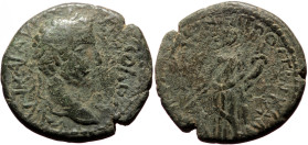 Cilicia, Seleuceia AE (Bronze, 22mm, 7.00g) Commodus (177-192) 
Obv: AYT KAI AYPH KOMOΔOC, Laureate head right.
Rev: CEΛEYKEWN TWN ΠPOC TW KA, Tyche s...