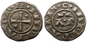 Sicily, Henry VI and Constance (1194-1196) AR Denaro. Brindisi. 
Obv: + HE INPERATOR, Cross potent, two stars in field 
Rev: + C INPERATRIX, A P. 
Ref...