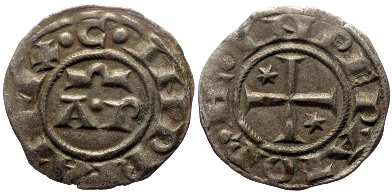 Henry VI and Constance (1194-1196) AR Denaro (Silver, 0.81g, 17mm) Brindisi. Ver...