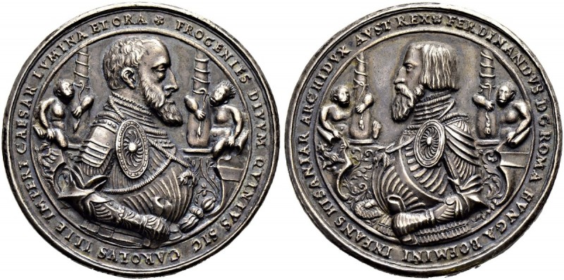 RDR / ÖSTERREICH
Karl V. 1519-1556
Silbermedaille o. J. Auf Karl V. und Ferdin...