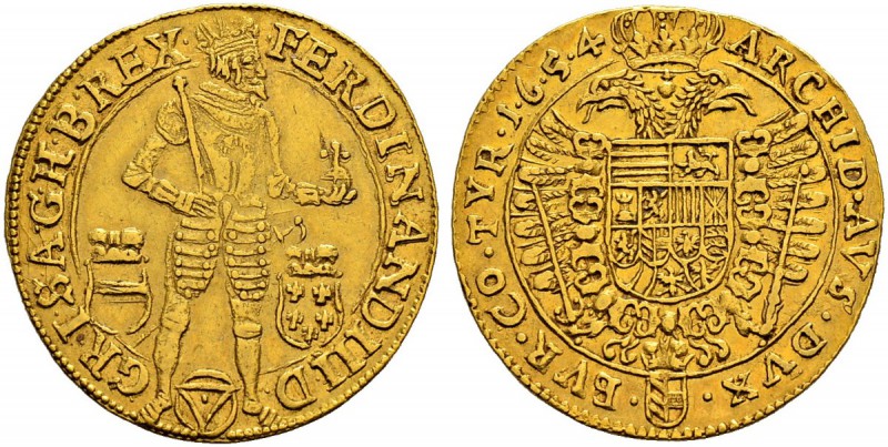 RDR / ÖSTERREICH 
 Ferdinand III. 1637-1657 
 Doppeldukat 1654, Wien. 6.87 g. ...