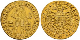 RDR / ÖSTERREICH 
 Ferdinand III. 1637-1657 
 Doppeldukat 1654, Wien. 6.87 g. MzA p. 142. Fr. 231. Fast vorzüglich.