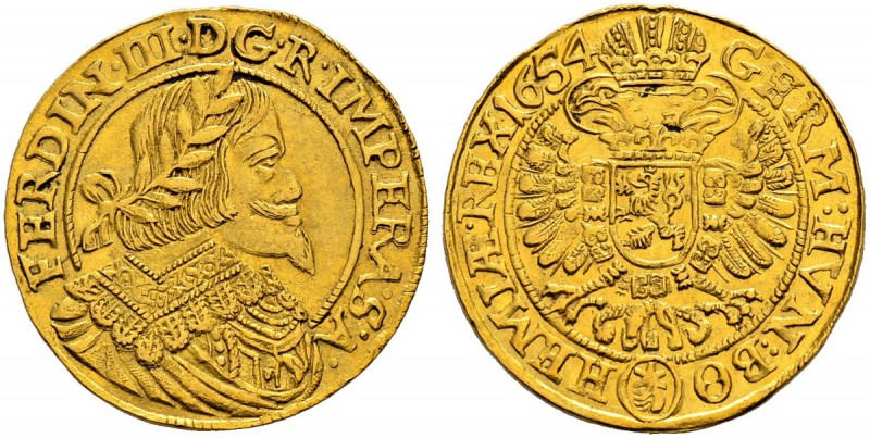 RDR / ÖSTERREICH 
 Ferdinand III. 1637-1657 
 Doppeldukat 1654, Prag. 6.90 g. ...