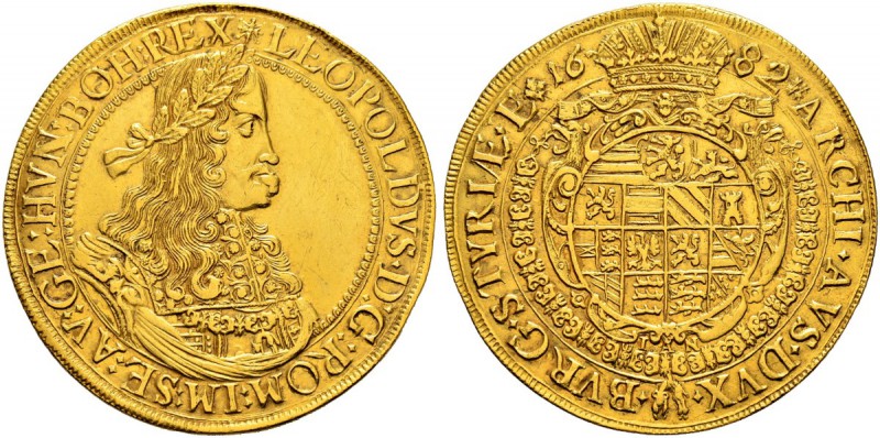 RDR / ÖSTERREICH 
 Leopold I. 1657-1705 
 10 Dukaten 1682, Graz. 34.94 g. Heri...