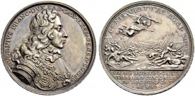 RDR / ÖSTERREICH 
 Leopold I. 1657-1705 
 Silbermedaille 1704. Auf Prinz Eugen von Savoyen und den Sieg bei Hochstädt. Stempel von Philipp Heinrich ...