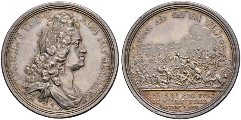RDR / ÖSTERREICH 
 Karl VI. 1711-1740 
 Silbermedaille 1716. Auf den Sieg des ...