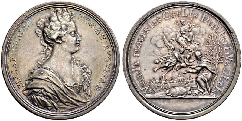 RDR / ÖSTERREICH 
 Karl VI. 1711-1740 
 Silbermedaille 1716. Auf die Geburt de...