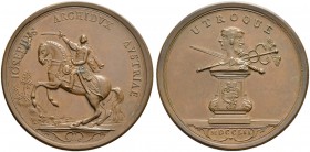RDR / ÖSTERREICH 
 Maria Theresia, 1740-1780 
 Bronzemedaille 1752. Auf den Kronprinzen Josef. Stempel von Wideman. Der nach links reitende Erzherzo...
