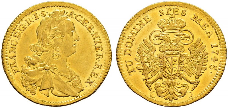 RDR / ÖSTERREICH 
 Franz I. 1745-1765 
 Dukat 1745, Wien. 3.47 g. Eypeltauer 6...