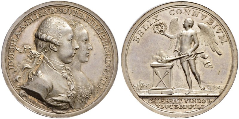 RDR / ÖSTERREICH 
 Joseph II. 1765-1790 
 Silbermedaille 1760. Auf seine Vermä...
