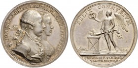 RDR / ÖSTERREICH 
 Joseph II. 1765-1790 
 Silbermedaille 1760. Auf seine Vermählung mit Elisabeth von Bourbon. Stempel von A. Wideman. Die Brustbild...