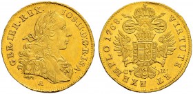 RDR / ÖSTERREICH 
 Joseph II. 1765-1790 
 Dukat 1768, Wien. 3.49 g. Eypeltauer 807. Fr. 431. Vorzüglich-gutes vorzüglich.