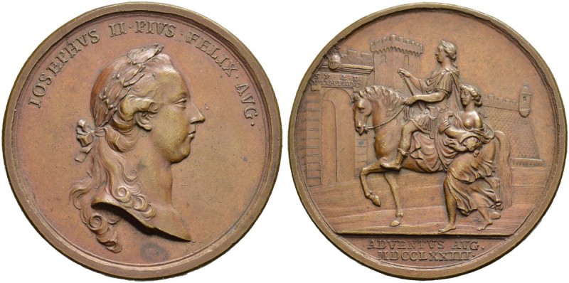 RDR / ÖSTERREICH 
 Joseph II. 1765-1790 
 Bronzemedaille 1773. Auf seine Reise...