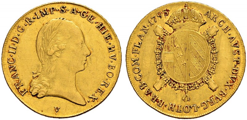 RDR / ÖSTERREICH 
 Franz II. (I.), 1792-1835 
 Sovrano 1793, V-Venedig. 11.10 ...