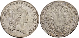 RDR / ÖSTERREICH 
 Franz II. (I.), 1792-1835 
 Taler 1802, A-Wien. 27.92 g. Herinek 273. Dav. 3. Gutes sehr schön.
