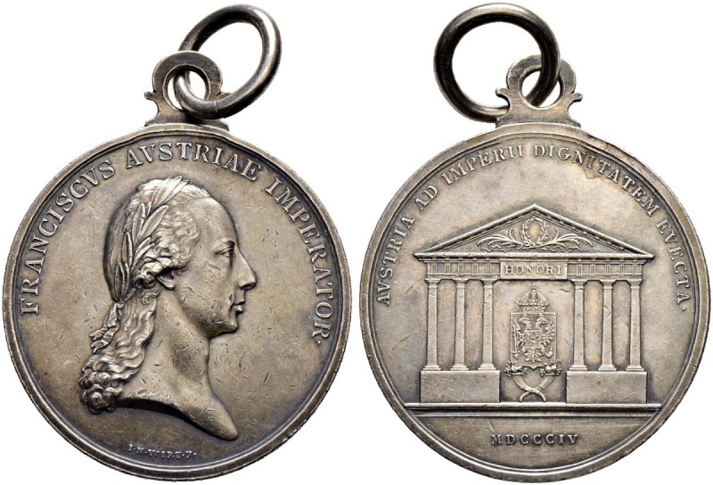RDR / ÖSTERREICH 
 Franz II. (I.), 1792-1835 
 Silbermedaille 1804. Auf die An...
