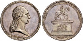 RDR / ÖSTERREICH 
 Franz II. (I.), 1792-1835 
 Silbermedaille 1806. Auf das Denkmal für Josef II. Stempel von I. N. Wirt. Belorbeertes Brustbild nac...