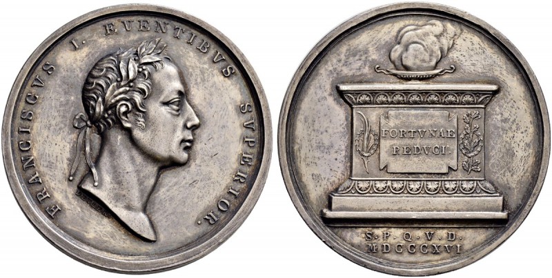 RDR / ÖSTERREICH 
 Franz II. (I.), 1792-1835 
 Silbermedaille 1816. Auf seine ...