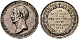 RDR / ÖSTERREICH 
 Franz II. (I.), 1792-1835 
 Silbermedaille 1835. Auf die Totenfeier in Wien. Stempel von F. Brandt. Brustbild nach links. Rv. Sie...