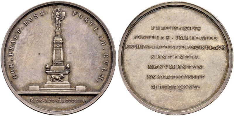 RDR / ÖSTERREICH 
 Ferdinand I. 1835-1848 
 Silbermedaille 1835. Auf die Erric...