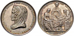 RDR / ÖSTERREICH 
 Franz Joseph I. 1848-1916 
 Silbermedaille o. J. (1854). Auf die Kaiserin-Witwe Karolina Augusta von Österreich und das Krankenha...