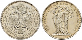 RDR / ÖSTERREICH 
 Franz Joseph I. 1848-1916 
 Taler 1868. III. Bundesschiessen in Wien. 16.86 g. Thun 461. Dav. 28. Fast FDC.